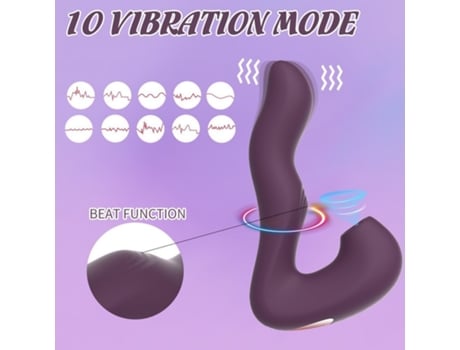 Vibrador de succión 2 en 1 con 10 modos de vibración para mujeres (rosa) VEANXIN