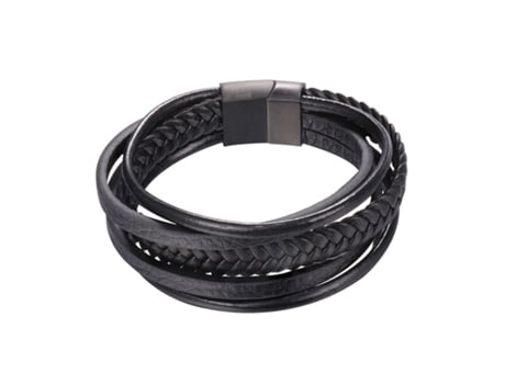 Pulsera U7 de Cuero Sintético - Negro NORTHIX