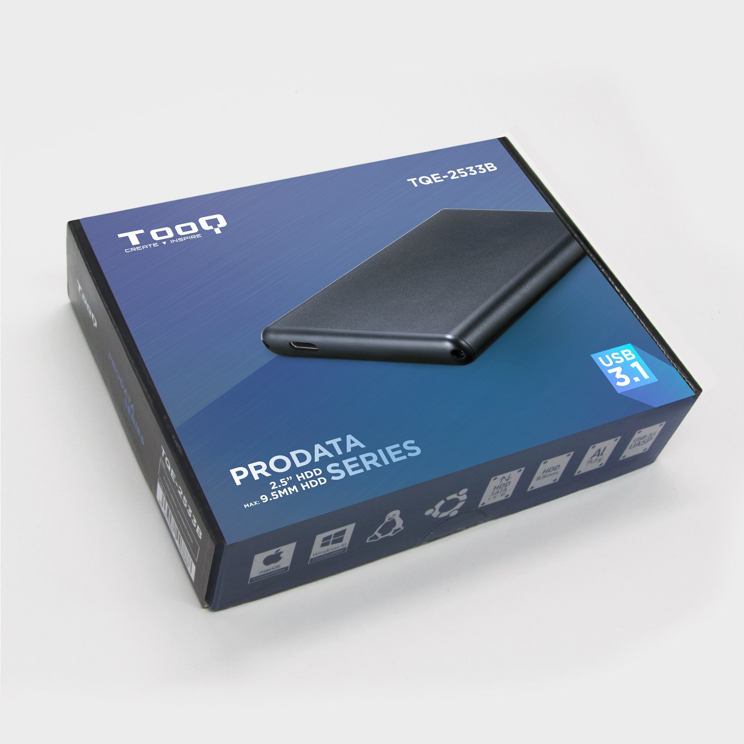 Caja Externa TOOQ TQE-2533B HDD/SSD 2.5" Negro