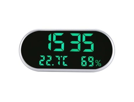 HURRISE Reloj Despertador Digital LED con Espejo Pantalla LED Luz Nocturna Reloj con Termómetro y Humedad Luz Decorativa del Reloj