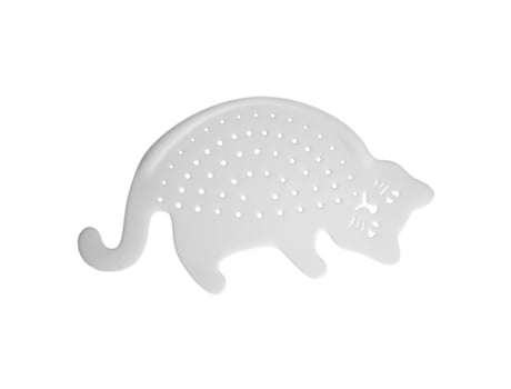 FISURA Colador en forma de medialuna original Colador de pasta con forma de gato Escurridor de ollas de cocina blanco Escurridor multiusos de 33x17...