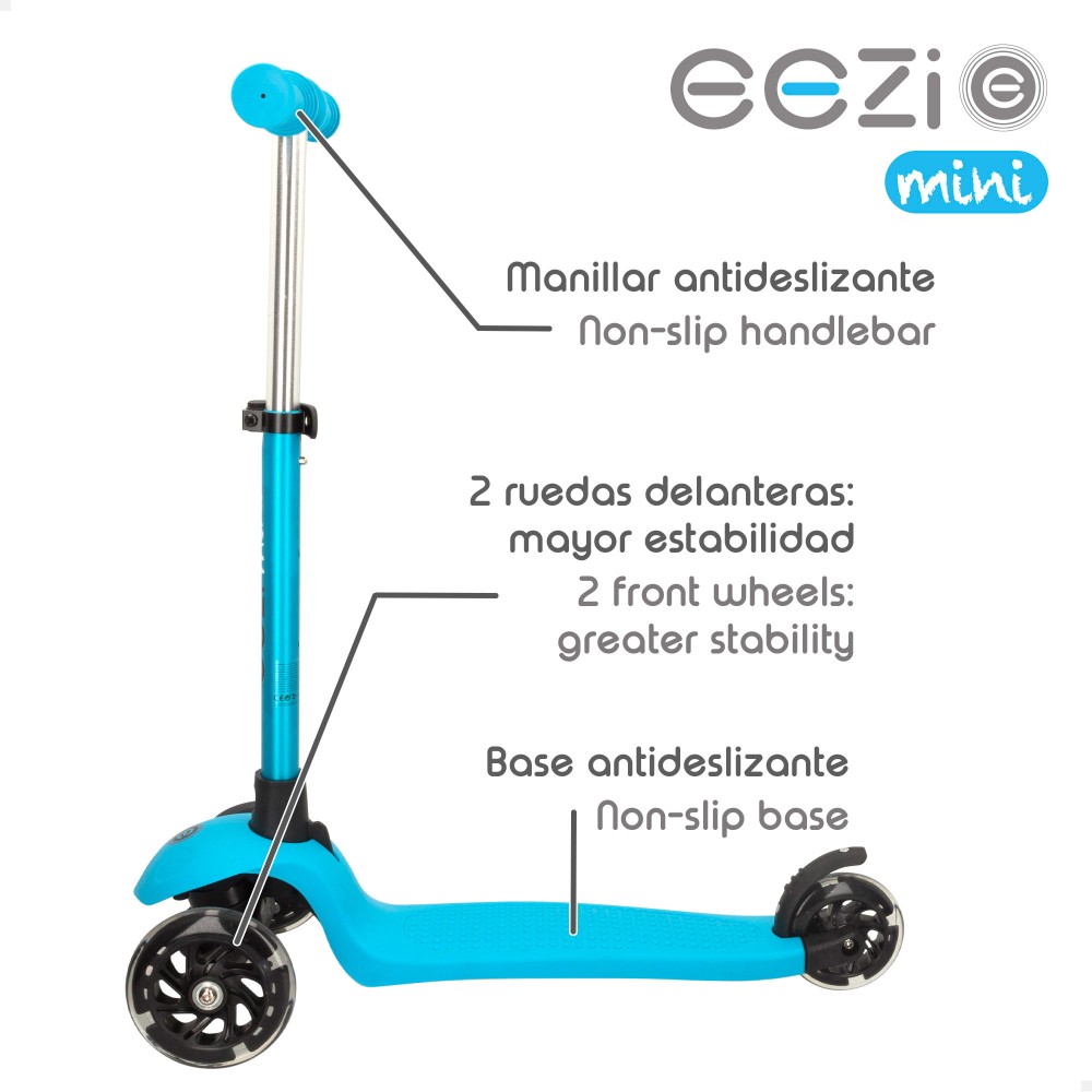 Patinete Eléctrico EEZI (62.5x61x26 cm - Alumínio - Azul)