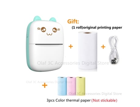 Mini impresora de etiquetas de gatos y osos, impresora térmica portátil de 200Dpi, impresión sin tinta, pegatinas de 57Mm para Ios y Android HHZ