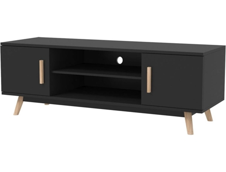 Mueble de TV HAPPY GARDEN Joey (120 x 40 x 45 cm - Madera - Negro)