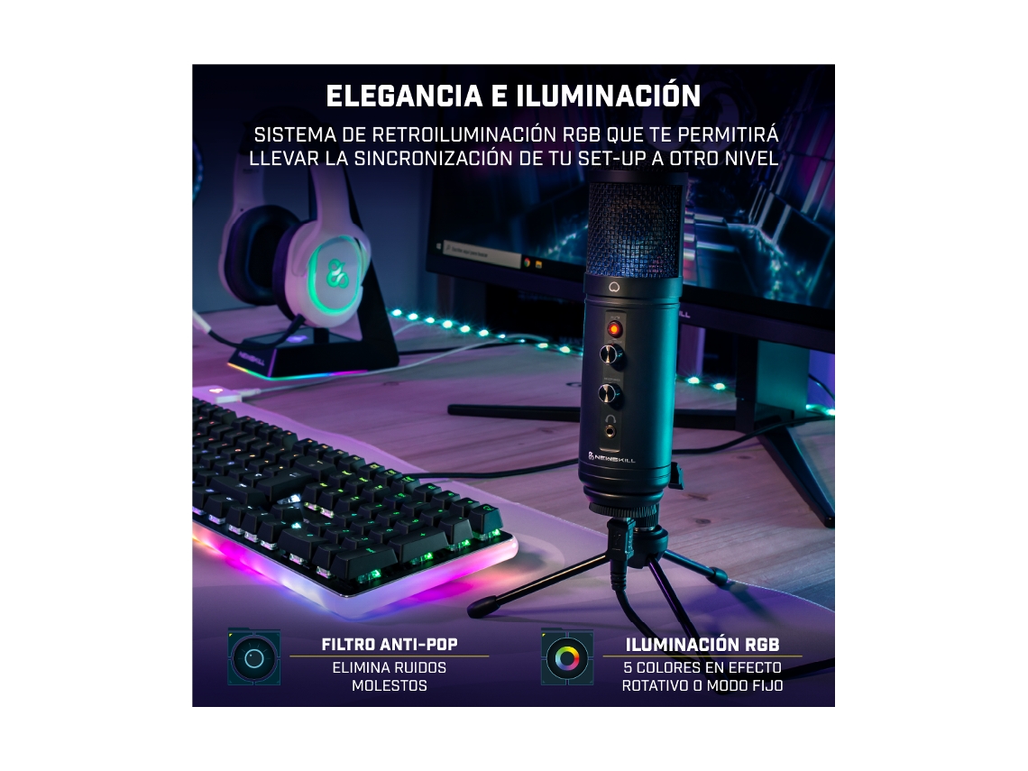 Newskill Kaliope Micrófono Gaming Profesional RGB para Podcast