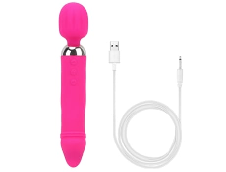 Vibrador de masaje de silicona de doble cabeza con 12 modos para mujeres (rojo) VEANXIN