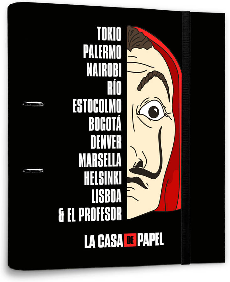 Dossier LA CASA DE PAPEL Premium (Negro - 2 Anillos)