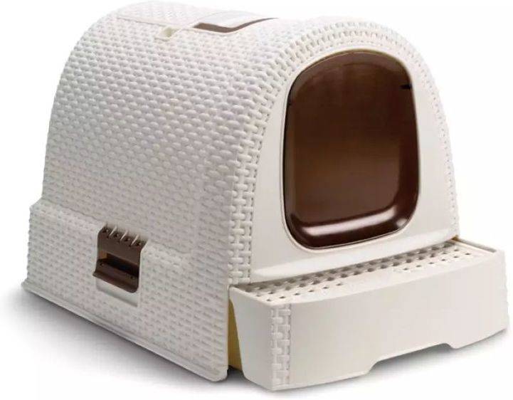 Curver Caja cubierta de arena para gatos 51x38,5x39,5 cm blanco