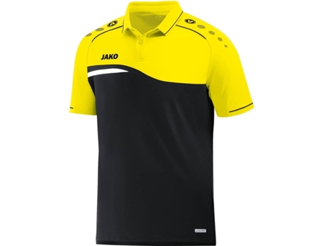 Polo para Hombre JAKO Competition 2.0 Negro, Amarillo para Multideportes (13-14 años)