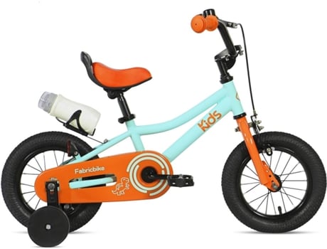 Fabricbike Kids Bicicleta con pedales para niño y ruedines entrenamiento desmontables frenos 12 16 pulgadas 4 colores aqua orange 2