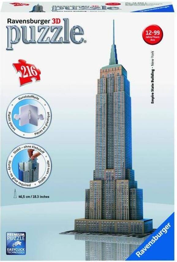 Puzzle 3D RAVENSBURGER Empire State Building (Edad Mínima: 12 - 216 Piezas)