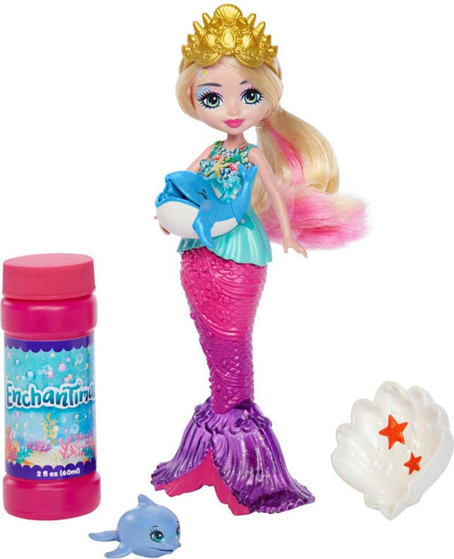 Sirena Mareisa Mermaid pompas de muñeca juguete con mascotas y accesorios ocean kingdom enchantimals +3 años mattel royals edad 3