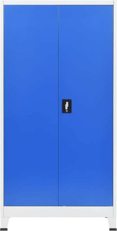 Armario De Oficina vidaxl azul 90x40x180cm metal 90x40x180 gris y archivador estantes