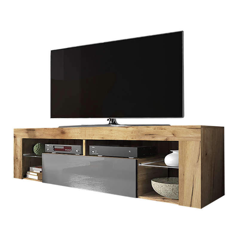 Mueble de TV SELSEY Bianko Lancaster, Gris (140 x 50.5 x 35)