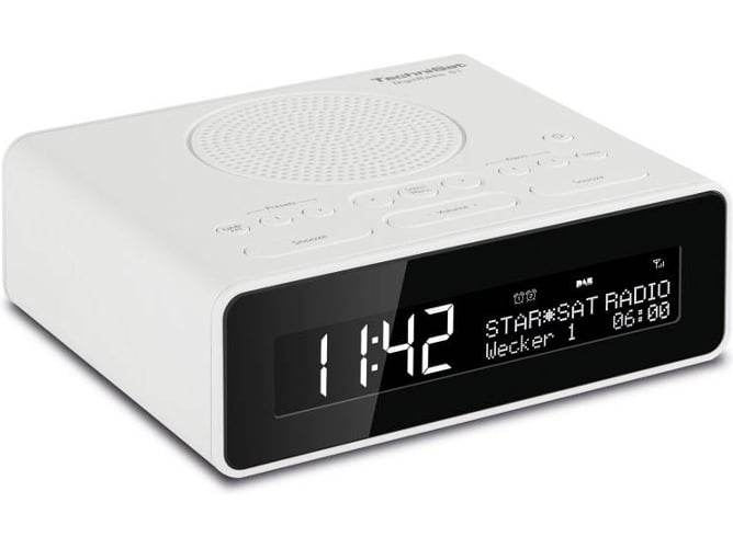 Technisat Digitradio 51 reloj digital color blanco radio despertador dab+ fm con 2 tiempos alarma ajustables temporizador