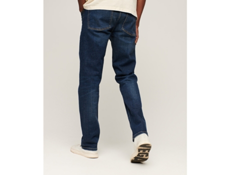 Pantalones de Vaquero de Hombre SUPERDRY Orgánico Slim Recto Algodón Orgánico Negro (29x32)