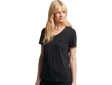 Camiseta para Mujer SUPERDRY (34 - Algodón - Negro)