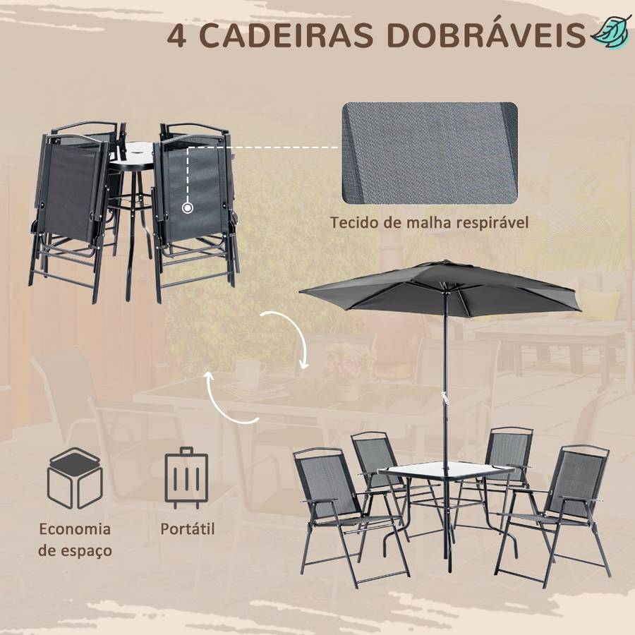 Muebles de Exterior  OUTSUNNY 84b-695v01bk (Metal - Negro - 80  x  80  x  70 cm)