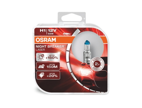 Juego de 2 Lámparas para Coches H1 OSRAM Night Breaker Laser Next G 12V 55W