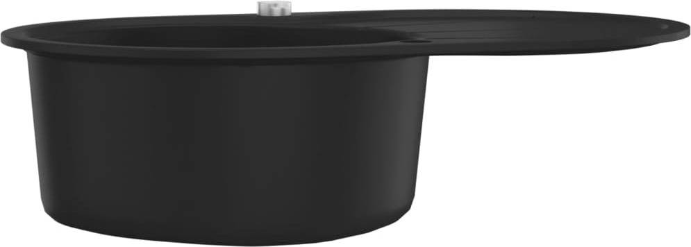 vidaXL VX142958 Fregadero de cocina de granito con un seno ovalado negro -  VX142958 - Epto