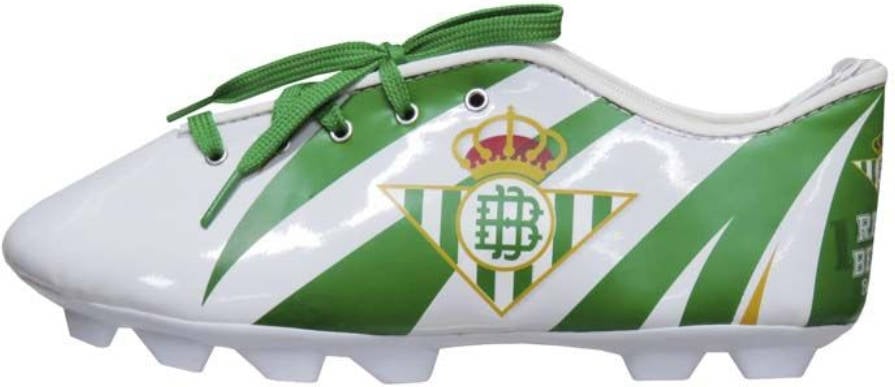 Real Betis Estuche juvenil con forma de bota portatodo cremallera color verde y blanco producto oficial cyp brands 60276 23x8x7