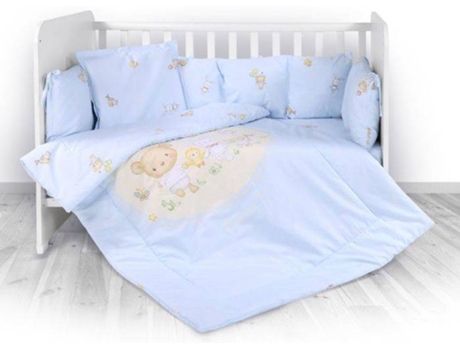 Juego de Textil de Cama LORELLI LILY Ranforce Bear Party Blue (4 Piezas)