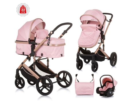 Carrito de Bebé Trío convertible AMORE hasta 22 kg flamingo CHIPOLINO