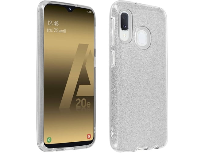 Carcasa Samsung Galaxy A20e AVIZAR Purpurina Plateado