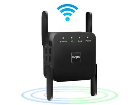 802.11N Inalámbrico Wi-Fi Amplificador Repetidor de Largo Alcance SLOWMOOSE (5G Negro / Plug In I)