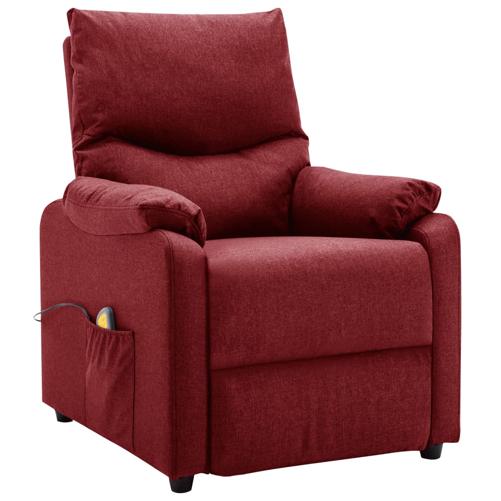 Sillón VIDAXL De Masaje Eléctrico Reclinable De Tela Rojo Tinto