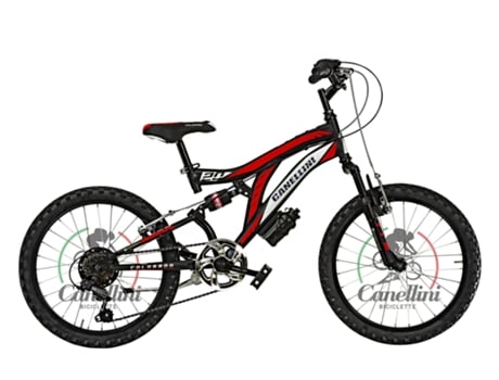 Bicicleta infantil suspensión total COLORADO 20 - 6 velocidades (Negro/rojo) BICICLETTE CANELLINI