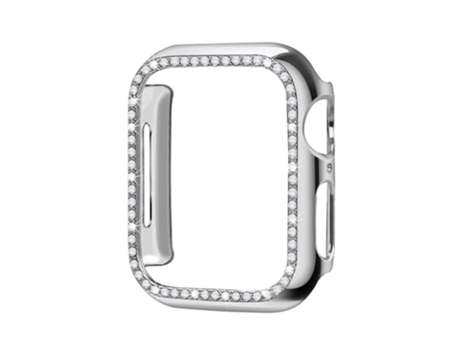 Carcasa de Reloj SLOWMOOSE de Diamante para Apple (Plateado - Série123 42 Mm)