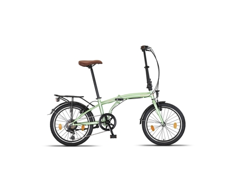 Bicicleta Plegable PACTO TEN verde - 6 marchas Shimano - frenos de llanta