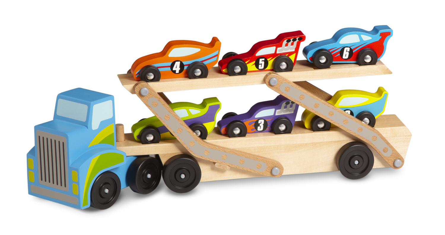 Coche MELISSA & DOUG Mega Race-Car Carrier