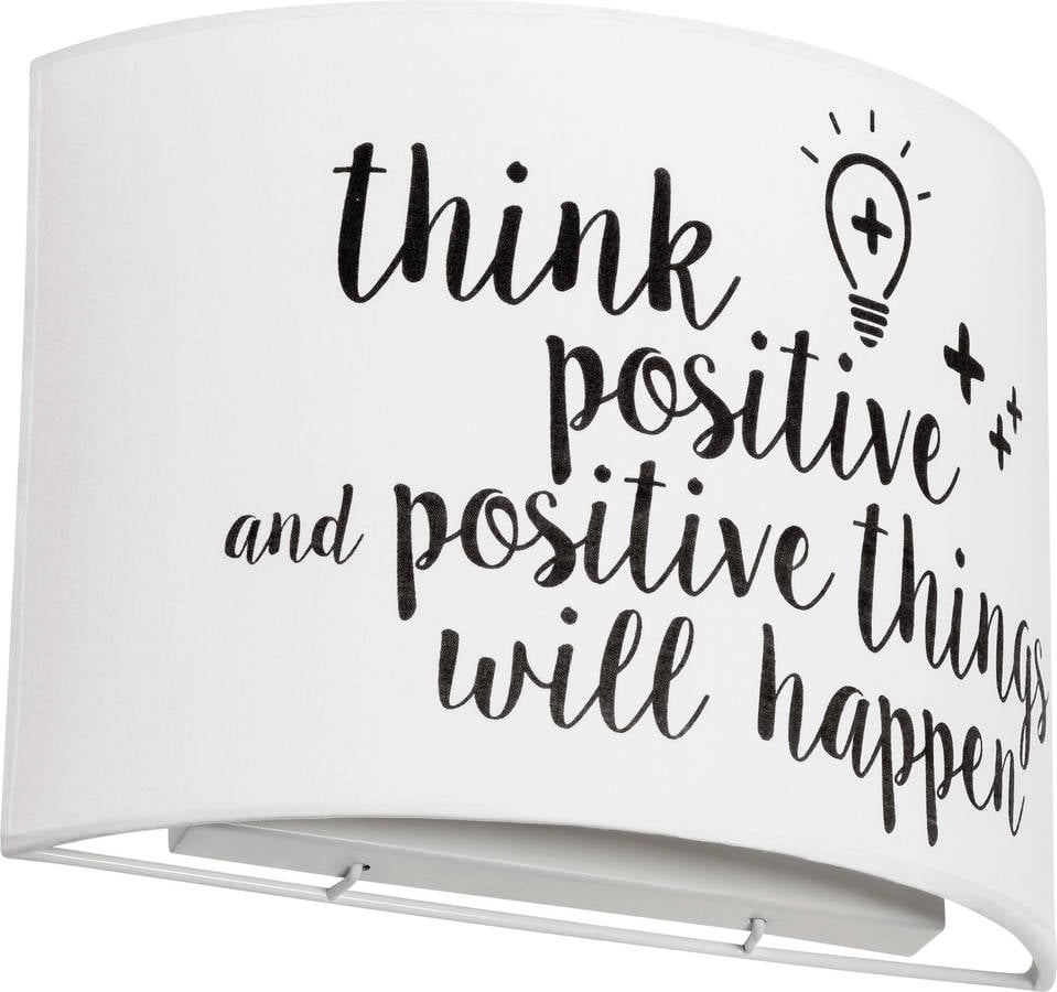 Sulion Aplique Infantil 2xe27 think positive blanco y negro lámpara de pared e27 max 40w 28x10x19