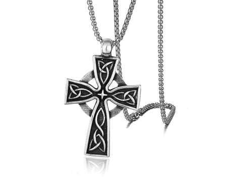 Collar colgante de Flame Flame Cross para hombres Masmon