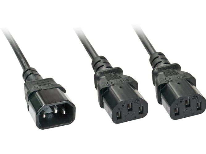 Lindy 2 M iec c14 x c13 de y splitter extension lead cable