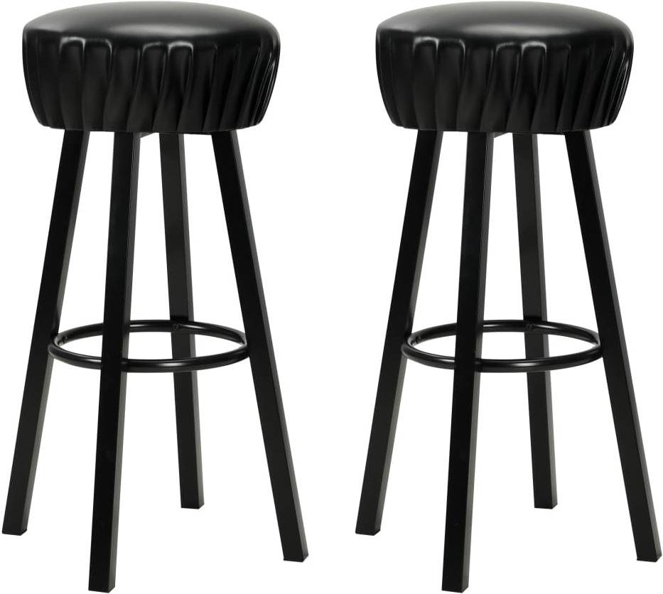 Conjunto 2 Sillas de bar vidaxl 246730 cuero artificial negro taburetes cocina