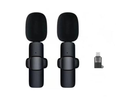 Kit 2 Mini Micrófono Inalámbrico Lavalier CO-PHÉNIX con adaptadores Apple K9