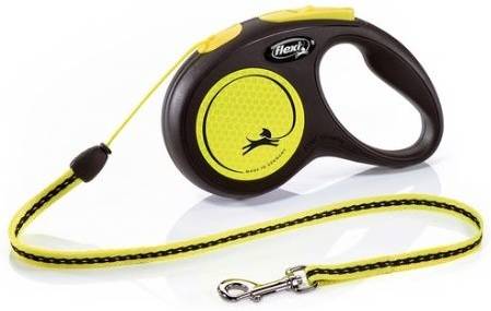 Correa para Perros FLEXI Ajustable y Reflectante (Amarillo - 5m - Hasta: 20 Kg - M - Porte Medio)