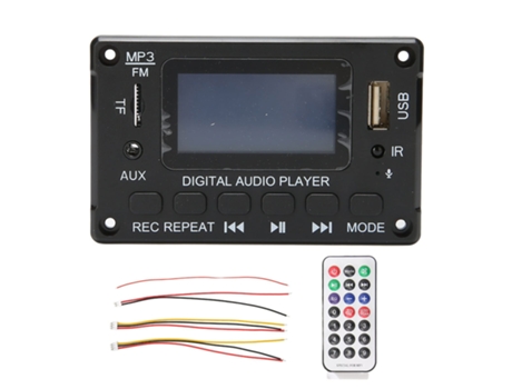 Placa decodificadora de Mp3 con Bluetooth, pantalla Lcd, módulo de visualización de letras, reproductor amplificador, placa decodificadora de Mp3 U...