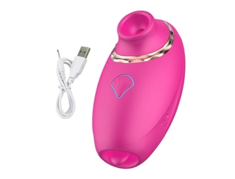 Vibrador de masaje de succión para lamer la lengua 2 en 1 con 7 modos para mujeres (rojo rosa) VEANXIN