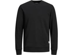 Sudadera Básica JACK & JONES Algodón y Poliéster Hombre (XS - Negro)