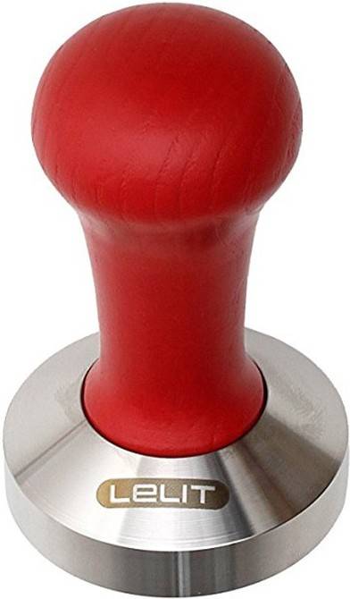 Lelit Pla481r Tamper para filtros lelit58 acero inoxidable mango de madera roja 58