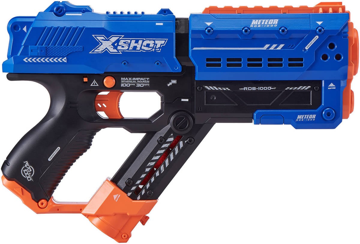 Xshot Meteor Pistola color azul meteor12 billes en mousse zuru 36282 lanzador de caos multicolor edad ‍8