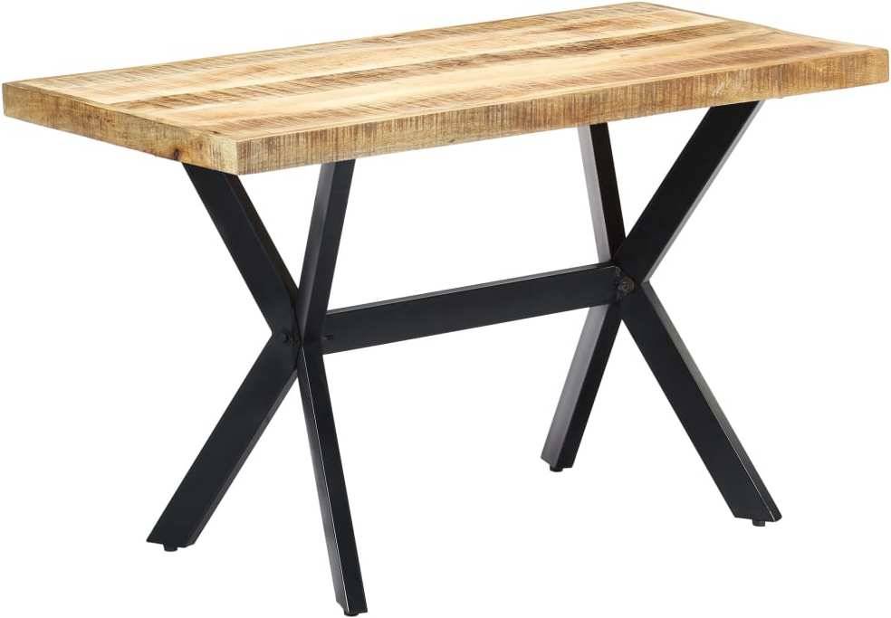 Mesa de Comedor VIDAXL 247441 (Madera de Manguera Maciza Áspera - 120x60x75 cm)