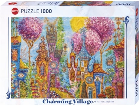 Puzzle 1000 Pcs Charming Village Pink Trees (9 años)