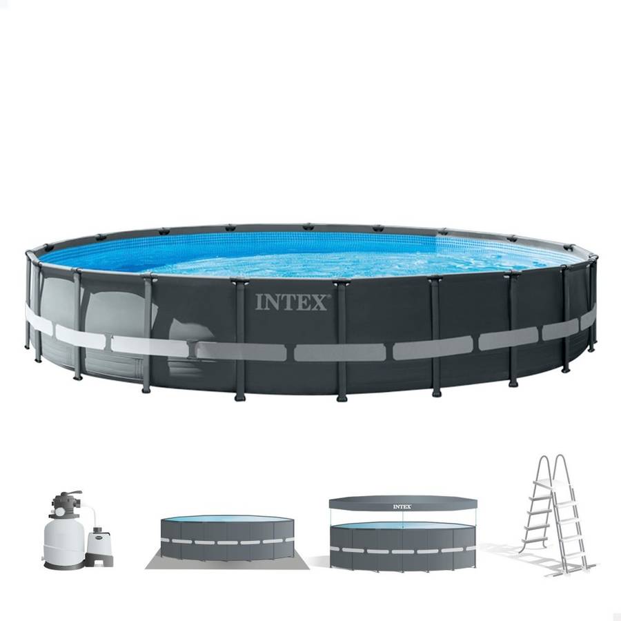 Piscina Tubular Intex ultra xtr frame con bomba 8 personas 610x122cm 30.079l elevada desmontable redonda 26334 610x122