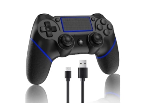 Mando Inalámbrico Ps4 Playstation 4/Ps4 Pro/Ps4 Slim con Joystick de Juego Motor Dual Vibración Fuerte Touchpad Antideslizante Azul BISBISOUS