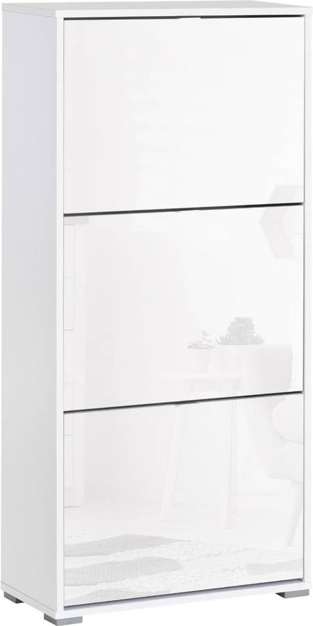 Armário de Sapatos HOMCOM Blanco (Painel de Partículas E1 - 60x26x124 cm)